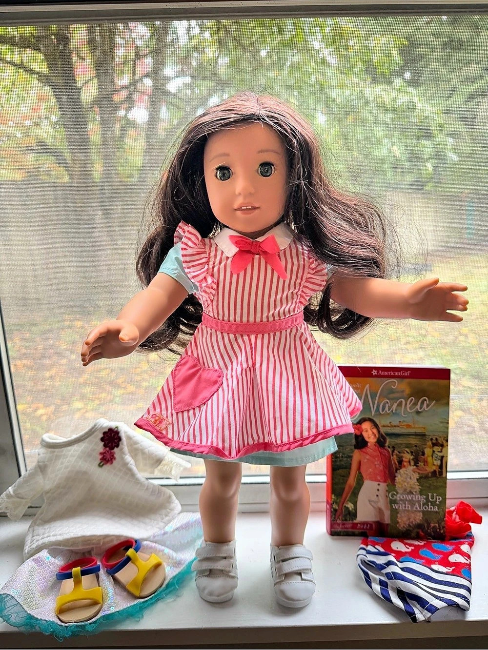 American Girl Nanea Mitchell Doll & Book 18-inch Doll